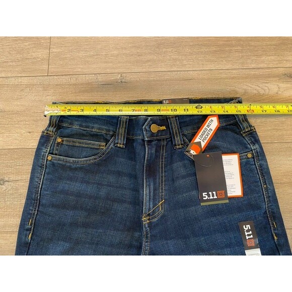 5.11 TACTICAL Defender Flex Mens 30X32 Regular Fit Straight Blue Denim Jean - Picture 4 of 9